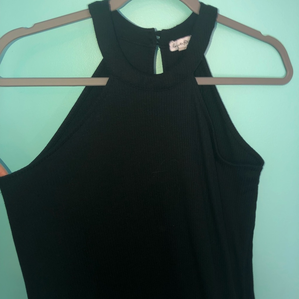 Ribbed halter t-shirt dress
